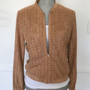 🍂🍁Microsuede Preforated Bomber Jacket